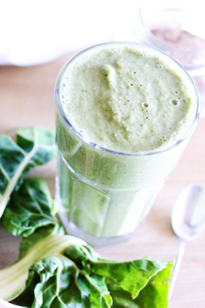 frullato verde con mela e avena integrale