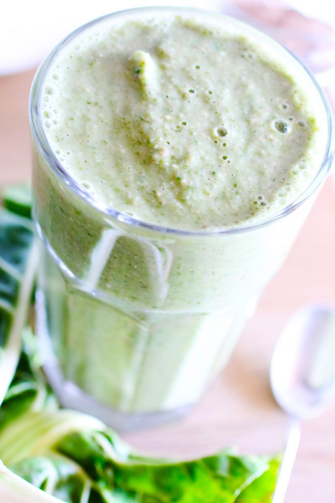 frullato verde con mela e avena integrale