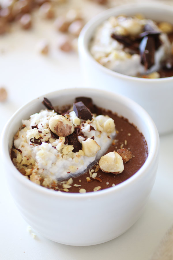 Budino al Cioccolato Senza Glutine e Senza Latte nelle coppette