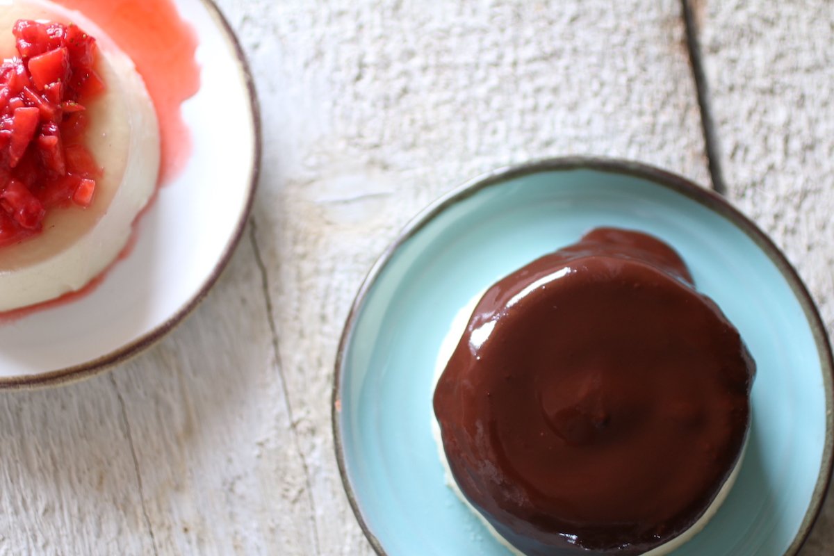 panna cotta con il cioccolato fondente senza zucchero