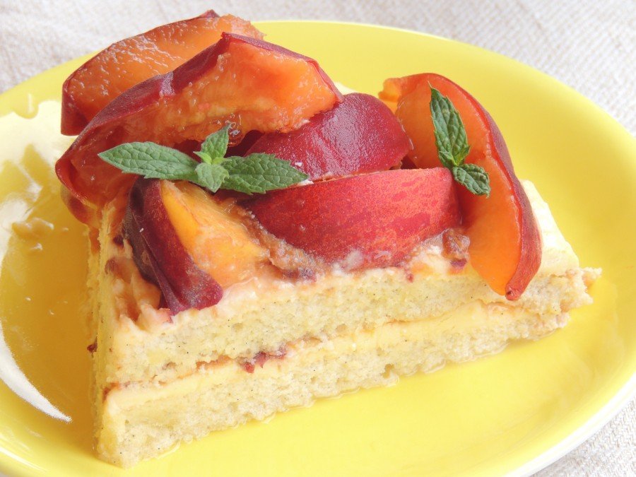 Torta Paleo con Crema, Mandorle e Pesche_3